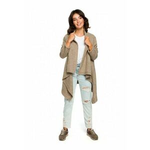 Cardigan drapat - Acril/Poliester/Lana - Maro deschis - imagine