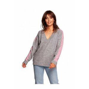 Pulover dama - Acril/Poliester/Lana - Gri/Roz - L/XL imagine