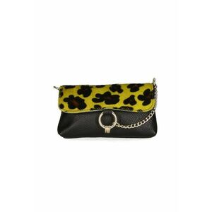 Geanta crossbody de piele cu model si lant decorativ imagine