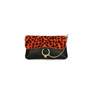 Geanta crossbody de piele cu model si lant decorativ imagine