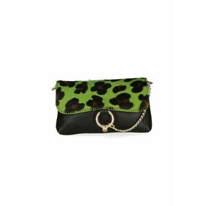 Geanta crossbody de piele cu model si lant decorativ imagine