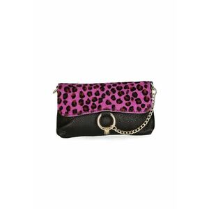 Geanta crossbody de piele cu model si lant decorativ imagine
