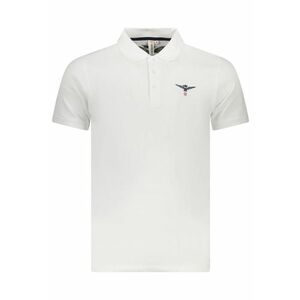 Tricou polo barbati - din bumbac - cu mini logo - Regular fit - Alb - imagine