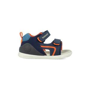 Sandale cu inchidere velcro si garnituri din material textil si piele imagine
