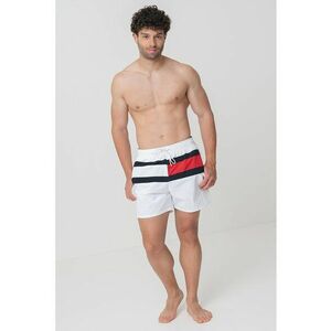 Pantaloni scurti de baie cu logo si snur in talie imagine