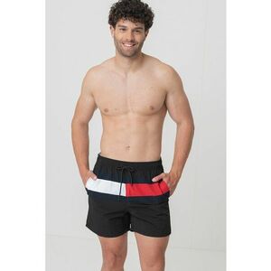 Pantaloni scurti de baie cu logo si snur de ajustare in talie imagine