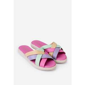 Sandale tip papuc dama din piele multicolora imagine