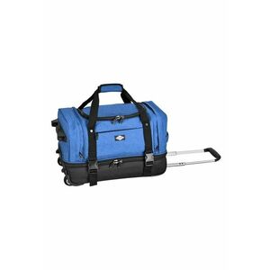Geanta de voiaj cu role 2 compartimente - poliester 600D/bumbac - 50 cm - albastru imagine