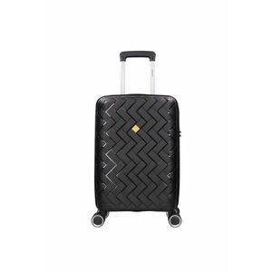 Troler de cabina BZ 5806 - polipropilena - cifru - 4 roti duble - 55 cm - negru imagine