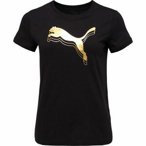 Puma ESSENTIALS METALLIC TEE Tricou damă, negru, mărime imagine