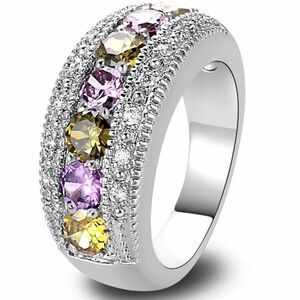 Inel Garnet - Argintiu/Multi2/55mm KP1406 imagine