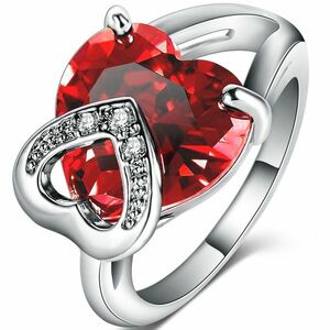 Inel Red Heart - Argintiu/55mm KP1423 imagine
