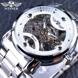 Ceas pentru domni Winner Sky - Alb/Argintiu KP2599 imagine
