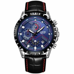 Ceas LIGE Luxury - Negru/Albastru KP4062 imagine