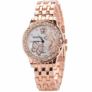 Ceas Zircon Butterfly - Roz/Aurie KP4712 imagine