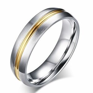 Inel pentru domni Vow- Argintiu/Auriu/55mm KP4839 imagine