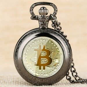 Ceas de buzunar Bitcoin - Negru KP5817 imagine