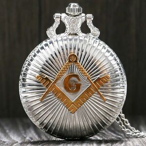 Ceas de buzunar Freemasonry - Argintiu/Auriu KP5818 imagine