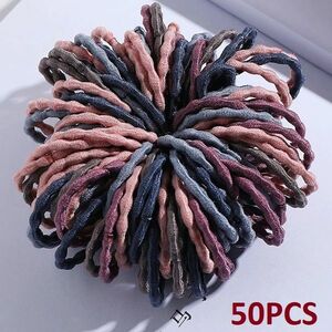 50x elastice de par pentru copii - Maro/Multi2 KP7944 imagine