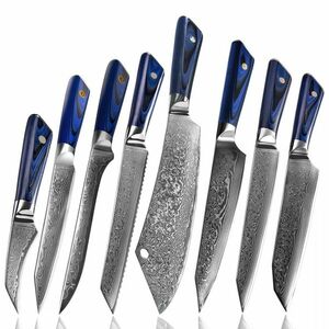 Set cutite de bucatarie Sasebo Damasc - Albastru KP20222 imagine