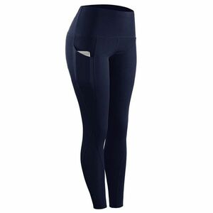 Pantaloni de damă cu buzunar - Albastru închis/S KP14774 imagine
