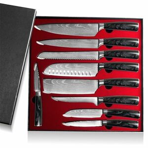 Set cuțite de bucătărie cu lamă - 9 buc/Negru KP13827 imagine
