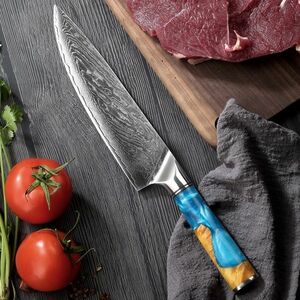 Cuțit de bucătărie Damasc Hanamaki - Turcoaz KP14028 imagine