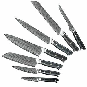 Set cutite de bucatarie Damasc Oktagon - 7 buc/Negru KP13846 imagine