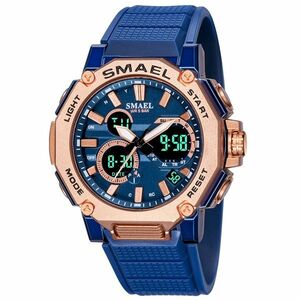 Ceas SMAEL TROY - Albastru/Auriu/Roz KP14091 imagine