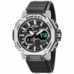 Ceas SMAEL TROY - Negru/ Argintiu KP14131 imagine