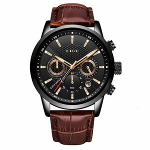 Ceas LIGE Elegant - Maro/Negru KP14631 imagine