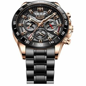 Ceas LIGE Seth - Negru/Auriu KP14652 imagine