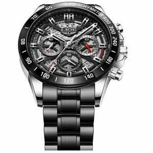 Ceas LIGE Seth - negru/argintiu KP14653 imagine