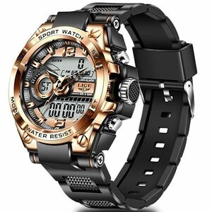 Ceas LIGE Raul - Negru/Auriu/Roz KP14665 imagine