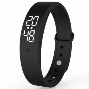 Ceas din silicon cu măsurare a temperaturii - Negru KP22417 imagine