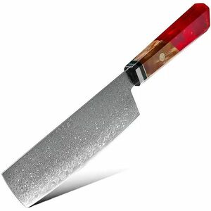 Cuțit de bucătărie Damasc Kurume - Cleaver/Roșu/30.5cm KP20013 imagine