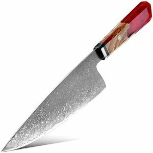 Cuțit de bucătărie Damasc Kurume - Chef/Roșu/33.5cm KP20018 imagine