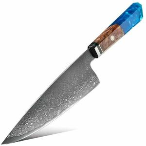 Cuțit de bucătărie Damasc Kurume - Chef/Albastru/33.5cm KP20029 imagine
