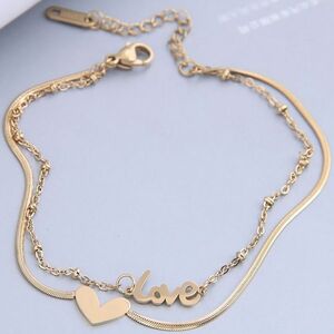 Bratara picior Love - Aur KP20780 imagine