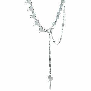 Colier cu perle Love - Argintiu KP20886 imagine