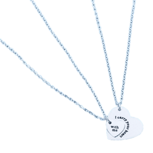 Colier Duo Heart - Argintiu KP21121 imagine