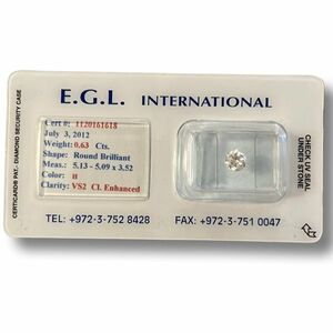 Diamant 0, 63 ct cu certificat EGL KP21431 imagine