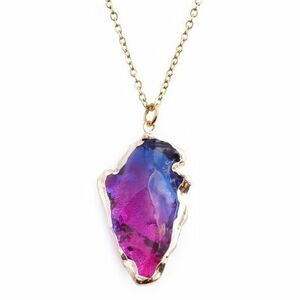 Colier cu piatră de cristal - albastru/roz KP21753 imagine