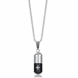 Colier cu pastile - Argintiu/Negru KP22810 imagine