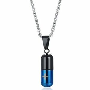 Colier cu pastile - Negru/Albastru KP22811 imagine