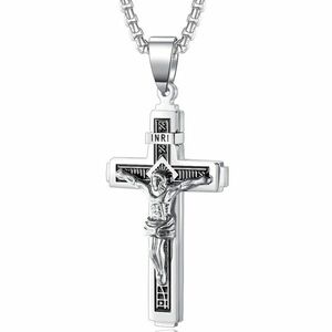 Colier Cruce Clasic - Argintiu KP22843 imagine