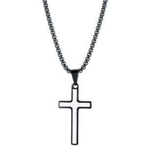 Colier Faith Cross - Negru/Alb KP22849 imagine
