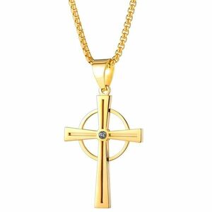 Colier Cruce Moderna - Aur KP22855 imagine