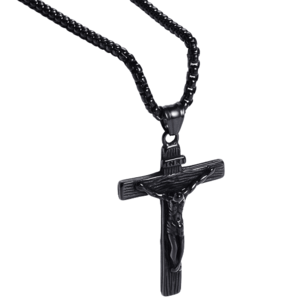 Colier Cruce Glaube - Negru KP22861 imagine