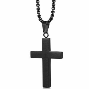 Colier Cruce Elegant - Negru KP22866 imagine